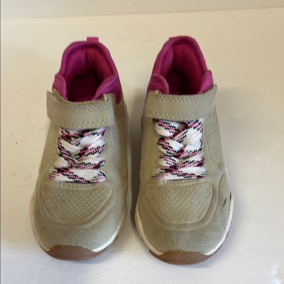 Carter’s Pink Beige Velcro Suede Toddler Sneakers - Picture 2 of 10